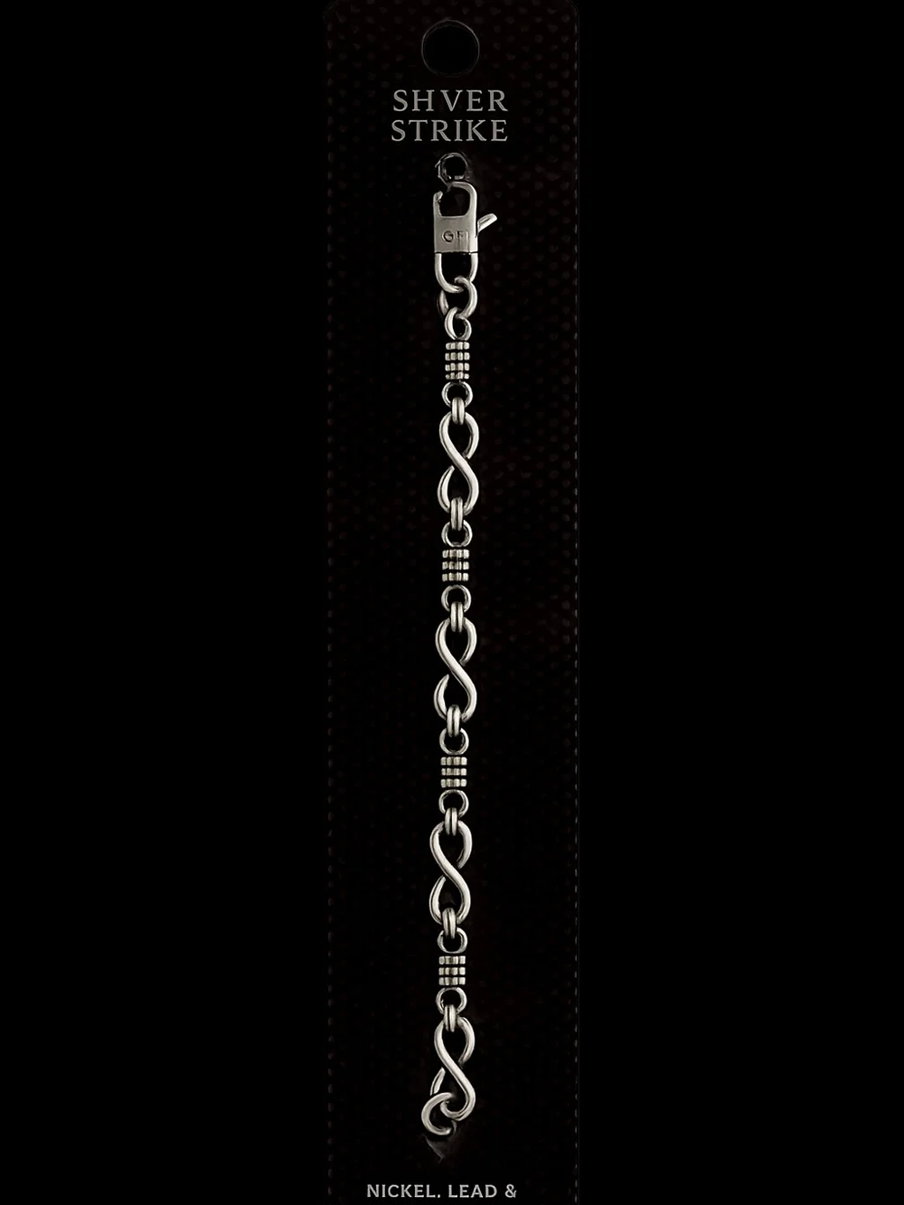 Men's Black Stainless Steel Infinity Link Bracelet